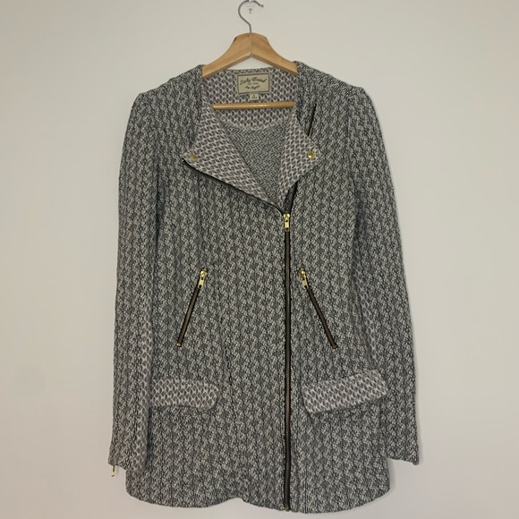 Lucky Brand Full zip up jacket black white - Picture 1 of 7